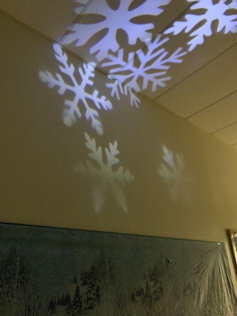 Snowflake projection lights Middle School Dance Themes, Snowflake Dance, School Dance Themes, Middle School Dance, 8th Grade Dance, Formal Ideas, Snowflake Lights, Winter Dance, Snow Theme