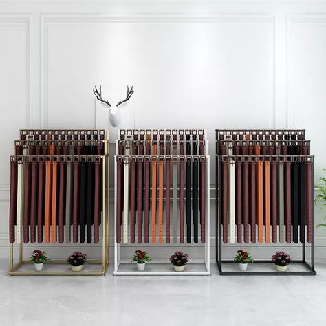 High Grade Belt Bag Display Rack Belt Tie Rack Clothing Store Multi-layer Floor Mounted Movable Display Rack - Storage Holders & Racks - AliExpress Belt Display Ideas, Belt Display Retail, Display Rack Ideas, Belt Display Rack, Belt Store, Storage Holders, Belt Rack, Belt Storage, Belt Display