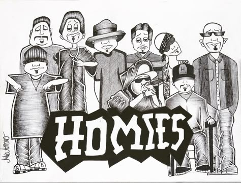 The Homies Drawings, Homies Drawing Easy, Homies Characters Drawing, Chicano Handwriting, Lil Homies Drawings, Oldies Drawings Easy, Chicano Paintings, Chicano Style Drawing, Homies Drawing