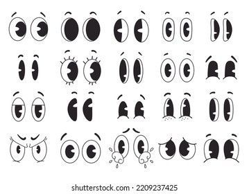 Cartoon retro eye face expression comic style isolated set. Vector graphic design element illustration#Facegraphic #Facegraphicdesign #Facegraphicdesigncartoon #Inkblot  #Inkblotcartoon #Inkblotcartoonstyle Rubberhose Tattoo, Cartoon Eye Styles, Cartoon Eyes Cute, Inkblot Cartoon, Cartoon Eyebrows, Eyes Drawing Cartoon, Cute Cartoon Eyes, Faces Cartoon, Cute Cartoon Faces