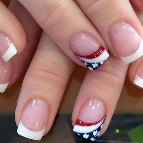 PRICES MAY VARY. 🌟【Perfect for Fourth of July celebrations】: Show off your patriotic spirit with this Independence Day-themed press on nail set featuring red, white, and blue elements. 🌟【Short and square shape】: The nails in this set have short length and square shape, providing a natural and subtle look that is perfect for everyday and any occasion wear. 🌟【Easy to apply and remove】: With our included 24 jelly glue and 1 nail removal wooden sticker, you can apply and remove these nails with e French Tip Nails With 4th Of July Design, Nails For Labor Day, Nails For The Olympics, Usa Toe Nails, Husker Football Nails, 30 Birthday Nails Art Designs, Fourth Of July Nail Art, Fourth Of July French Tip Nails, Patriotic Nail Designs Red White Blue