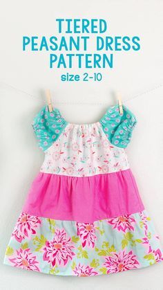 Free Peasant Dress Pattern, Toddler Dress Sewing Pattern, Peasant Dress Pattern Free, Peasant Dress Pattern, Tiered Dress Pattern, Girls Dress Pattern Free, Peasant Dress Patterns, Toddler Dress Patterns, Baby Clothes Patterns Sewing