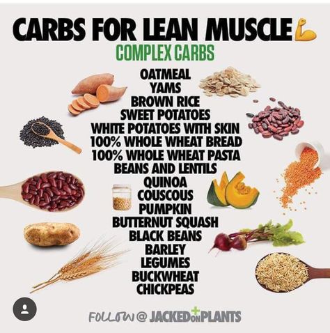 Lean Muscles, Complex Carbs, Good Carbs, Food Health Benefits, Healthy Carbs, Muscle Food, Muscle Building, Food Facts, Plant Based Protein