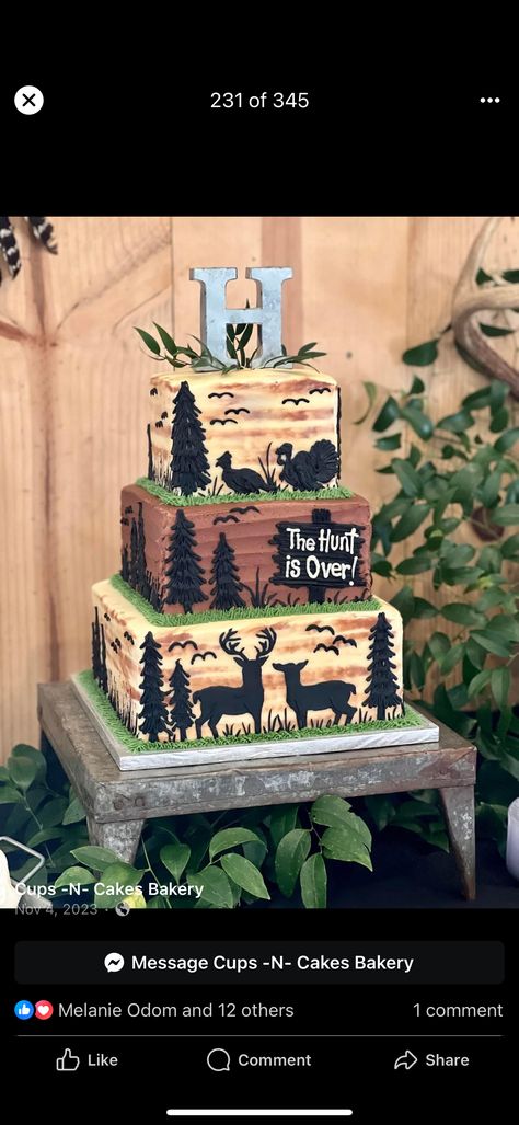 Deer Hunting Cake, Grooms Cake Hunting, Grooms Table, Hunting Cake, Bakery Cakes, Grooms Cake, Rehearsal Dinners, Birthday Cake, Cake