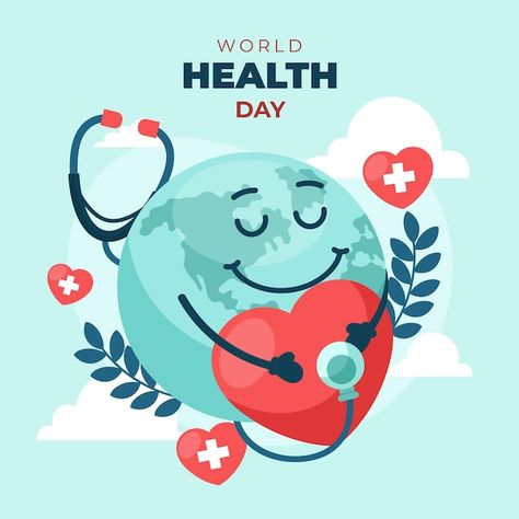 Happy World Health Day, World Heart Day, World Earth Day, Awareness Poster, World Health Day, Medical Logo, World Days, Safety Training, Heart Day