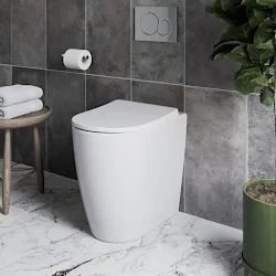 Back to Wall Toilets - Plumbworld Sleek Toilet, Wall Toilet, Traditional Toilets, Concealed Cistern, Back To Wall Toilets, Bathroom Shop, Bathroom Suite, Under Stairs, Create Space