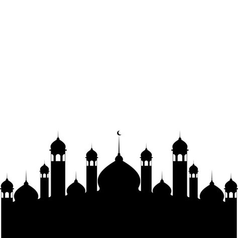 Illustration of Islamic Mosque Silhouette Vector Mosque Background Design, Mosque Line Art, Islamic Mosque Art, Mosque Shadow, Masjid Silhouette, Masjid Vector, Mosque Sunset, Mosque Images, Islamic Clipart