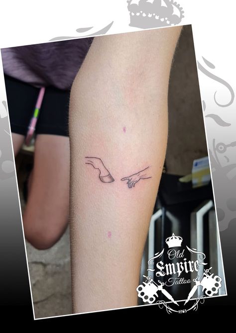 Simple Horse Related Tattoos, Small Horse Tattoos With Meaning, Dressage Tattoo Ideas, Hoofprints Tattoo, Horse Tatoos Ideas Simple, Equine Tattoos Simple, Horse Hand Tattoo, Horse Lover Tattoo, Small Tattoos Horse