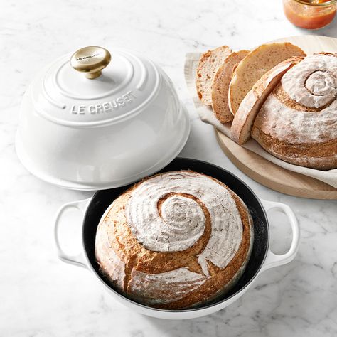 Le Creuset’s New Bread Oven Achieves a Perfectly Crusty Loaf Cast Iron Bread, Le Creuset Cast Iron, Enameled Cast Iron Cookware, Bread Oven, Brick Oven, Oven Recipes, Enameled Cast Iron, Instant Yeast, Le Creuset