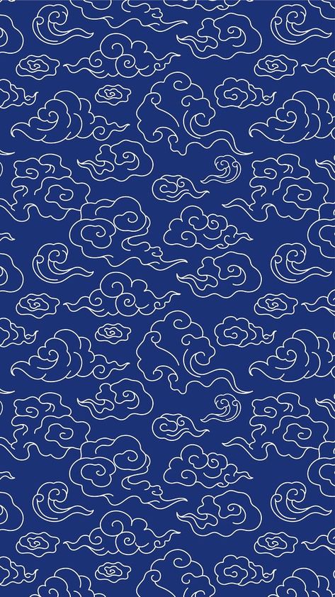 Cloud phone background, blue pattern | Free Vector - rawpixel Chinese Phone Wallpaper, Chinese Patterns Traditional, Asian Design Pattern, Phone Wallpaper Blue, Blue Design Graphic, Chinese Pattern Design, Black And Blue Wallpaper, Cloud Phone, Chinese Illustration