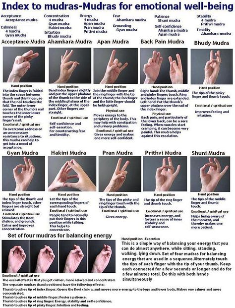 MUDRAS FOR EMOTIONAL AND SPIRITUAL USE | MUDRAS FOR EMOTIONA… | Flickr Yoga Kunst, Hand Mudras, Balance Yoga, Yoga Hands, Hand Gestures, Wellness Massage, Spiritual Yoga, Reiki Symbols, Reflexology Massage