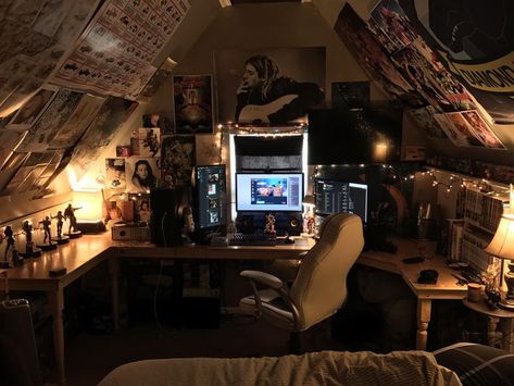 Sala Grunge, Chill Room, Bedroom Setup, Grunge Room, Gaming Room Setup, Aesthetic Rooms, Dreamy Room, Pretty Room, Game Room Design