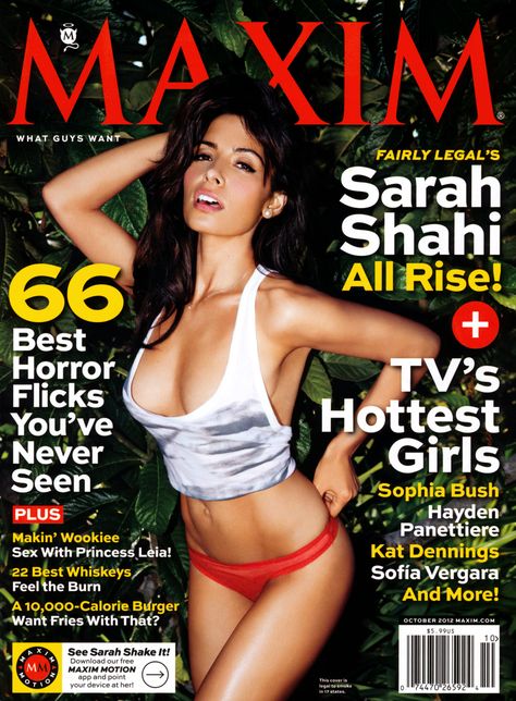 Sarah Shahi Maxim October, 2012 Natalie Martinez, Amanda Righetti, Thrill Seeking, Maxim Magazine, Sarah Shahi, Good Whiskey, Sarah Hyland, Hayden Panettiere, Best Horror Movies