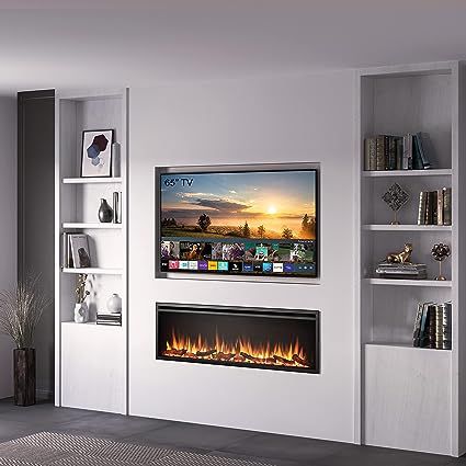 FLAMME 60"/152cm Castello Slim Frame Recessed Media Wall Inset Electric Fireplace.
home interior design. living room designs. living room decor. living room living room ideas. living room inspiration. Home office. Home office. furniture makeover. home renovation living room furniture. furniture design. Fireplace. #ad #affiliate #iearncommision Log Home Interiors, Recessed Electric Fireplace, Electric Fireplace Insert, Tv Wall Design, Slim Frame, Media Wall, Fireplace Inserts, Fireplace Wall, Electric Fireplace