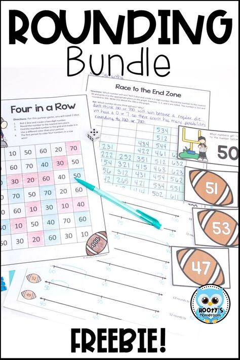 Rounding Craft 3rd Grade, Rounding Math Games, Rounding Games For 3rd Grade, 3rd Grade Rounding Activities, Rounding Games 4th Grade, Rounding To The Nearest 10 And 100, Rounding Activities 3rd Grade, Rounding Off To The Nearest 10, Rounding Numbers Activities