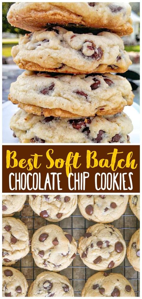 Bake the most delicious Soft and Chewy Chocolate Chip Cookies with this easy recipe. These cookies are thick, gooey, and loaded with chocolate chips. Perfectly soft and irresistible, they're the ultimate treat for any chocolate chip cookie lover! Pastel, Thick Chocolate Chip Cookie Recipe, Chocolate Chocolate Cookies, Soft Batch Chocolate Chip Cookies, Soft Batch Cookies, Soft Chocolate Chip Cookies Recipe, Soft Chewy Chocolate Chip Cookies, Soft Batch, Chewy Chocolate Chip Cookies Recipe