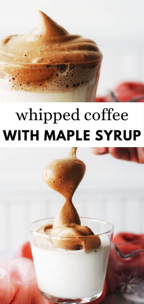 Whipped Coffee Recipe with maple syrup | Grab the Mangos Baking With Coffee, Fancy Cafe, Whipped Coffee Recipe, Instant Coffee Recipes, Virgin Drinks, Maple Recipes, Maple Syrup Recipes, Fall Goodies, Syrup Recipes