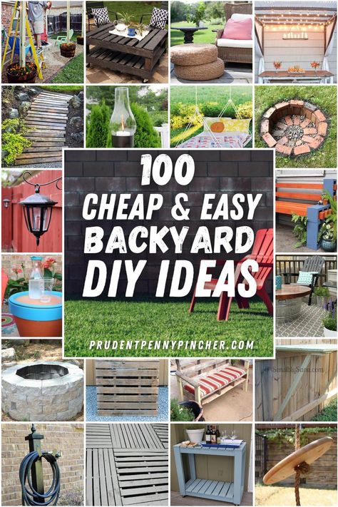 Spruce up your backyard on a budget with these cheap and easy DIY backyard ideas. From patio ideas to landscaping ideas, there are plenty of DIY projects to choose from that are guaranteed to work for big and small yards. Easy Diy Backyard Ideas, Diy Backyard Ideas, Diy Patio Ideas, Easy Backyard Diy, Yard Ideas Cheap, Backyard Design Ideas Budget, Cheap Backyard, Easy Backyard, Backyard Diy