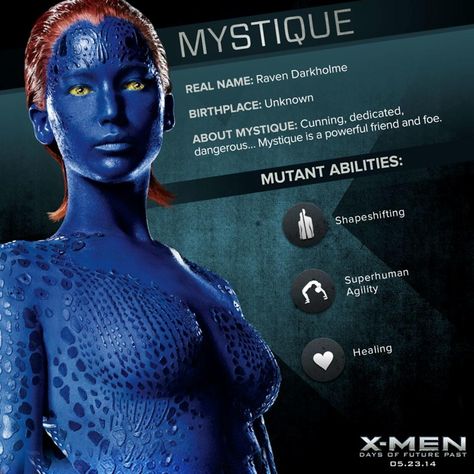 The mutants of X-Men - CBS News Mystique Jennifer Lawrence, Jennifer Lawrence X Men, New Mutants Movie, X Men Funny, Men Character, Character Posters, Fantastic 4, X Men Evolution, Days Of Future Past