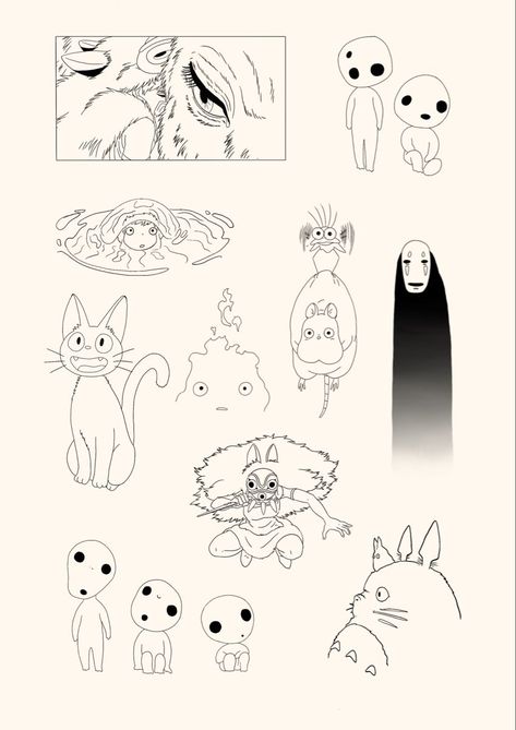 Studio Ghibli Mini Tattoo, Studio Ghibli Procreate, Simple Studio Ghibli Art, Studio Ghibli Tattoo Flash, Simple Ghibli Tattoo, Simple Studio Ghibli Tattoo, Ghibli Flash Tattoo, Ghibli Tattoo Minimalist, Studio Ghibli Doodles