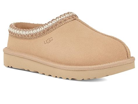 UGG Tasman - Women's Shoes : Driftwood : The Tasman always fits tight at first especially if someone has a high instep or high volume foot. It does stretch out over time. If you are in between sizes, please size up or down based on the volume of your foot and height of your instep. Take the suede UGG Tasman slip-on from weekday lounging to a Saturday excursion! Features a Tasman trim and a raw seam down the center with an embossed UGG logo at lateral side. Luxurious sheepskin lining for breathab Driftwood Tasman Uggs, Taxman’s Uggs, Christmas Wishlist Shoes, Ugg Tasman Mustard Seed, Ugh Tasman Slippers, Tazman Ugg, Light Brown Uggs, Ugh Tasman