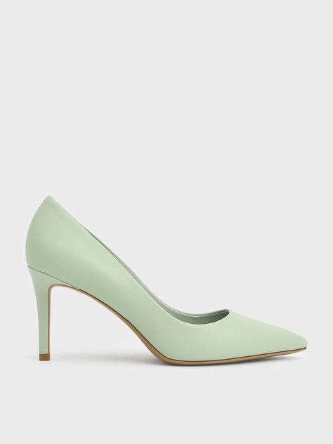 Green Shoes Heels, Fitted White Shirt, Green High Heels, Homecoming Shoes, Stacked Heel Sandal, Colour Trends, Online Shopping Shoes, Green Heels, Black Pumps Heels