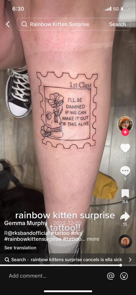 Rks Tattoos, Rainbow Kitten Surprise Tattoo, September Tattoo, Rainbow Kitten Surprise, Kitten Surprise, Stick And Poke, Harry Styles Pictures, Tat Ideas, Tattoo Inspo