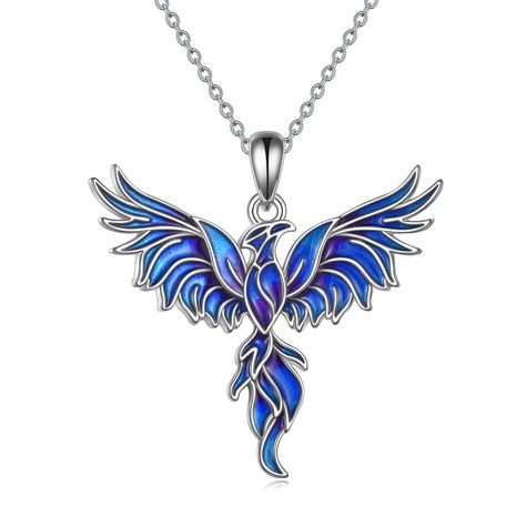 PRICES MAY VARY. 💖Design💖The beautiful symbolic phoenix with blue dripping oil. The phoenix represents this growth in spirit, rebirth, and beyond. A pendant with a trend-setting look represents an elegant reborn phoenix, with crystal in beautiful colors. The phoenix grows stronger every time it is reborn. Believe that it can give you the strength to face life and the future. 💖Material💖Phoenix necklace for women's jewelry made of 925 sterling silver, tarnish resistant,It won’t fade and will n Phoenix Jewelry, Phoenix Necklace, Phoenix Pendant, Fine Jewellery Necklace, Necklace Sizes, Women's Jewelry, 925 Sterling Silver Jewelry, Necklace Pendant, Jewelry Ideas