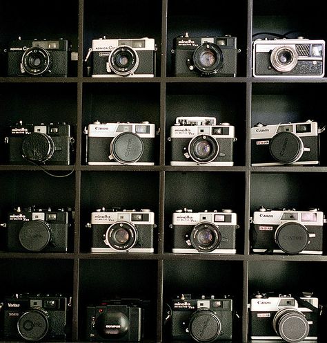 Fotocamere Vintage, Camera Decor, Film Camera Photography, Camera Storage, Vintage Film Camera, Camera Aesthetic, Antique Cameras, Camera Photos, Old Cameras