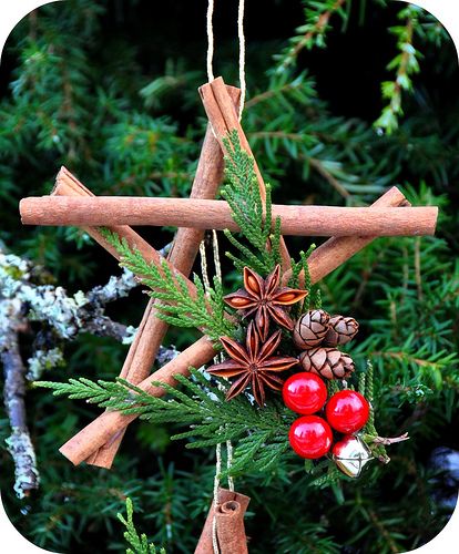 Holiday Star Ornaments by Rosina Huber, via Flickr Natal Country, Yule Crafts, Rustic Christmas Ornaments, Yule Decorations, Noel Christmas, Christmas Star, Christmas Deco, Homemade Christmas, Xmas Crafts