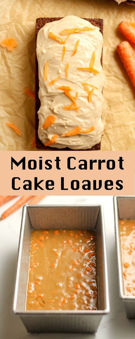 Carrot Cake Loaf Recipe, Carrot Cake Bread, Carrot Loaf, Carrot Cake Loaf, Cake Loaf, Cinnamon Cream Cheese, Moist Carrot Cakes, Easy Carrot Cake, Baking Recipes Cookies