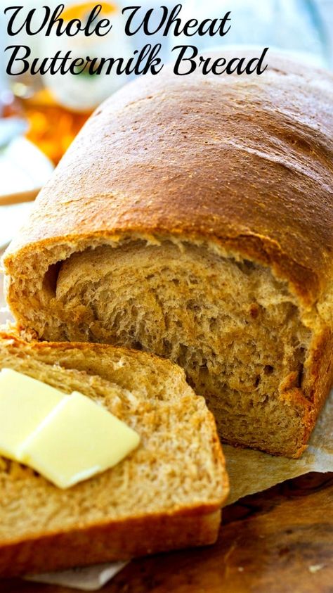 Whole Wheat Sandwich Bread Recipe, Easy Sandwich Bread Recipe, Wheat Sandwich Bread Recipe, Honey Buttermilk Bread, Sandwich Bread Recipe, Buttermilk Bread, Sandwich Bread Recipes, Honey Wheat, Homemade Buttermilk