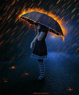 Artist Unknown Umbrella Art, Fantasy Worlds, Under My Umbrella, Beautiful Pics, Wow Art, Foto Art, Russian Art, In The Rain, Rainy Days