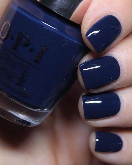 Azure Nails, Blue Nail Colors, Dark Blue Nail, Dark Blue Nail Polish, Ring Nails, Nail Colors And Designs, Blue Nail Color, Blue Gel Nails, Dark Blue Nails