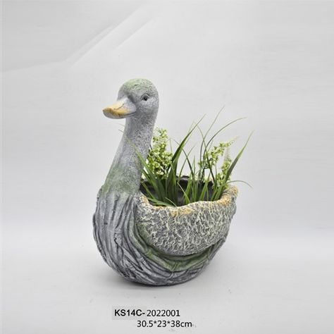 Duck planter Clay Duck, Duck Planter, Planter Gift, Rustic Colors, Wholesale Suppliers, Gnome Garden, Spring Garden, Garden Pots, Colour Tone