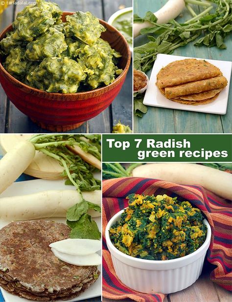 Mooli Recipe, Radish Leaves Recipe, French Radish, Mooli Paratha, Indian Vegetables, Desi Khana, Radish Greens, Radish Recipes, Gujarati Food