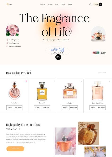 Website Design for Perfume Brand Perfume Website Design Ideas, Fragrance Website Design, Perfume Website Design, Perfume Graphic Design, Simple Website Design, Unique Web Design, Website Design Inspiration Layout, Make A Website, Email Template Design