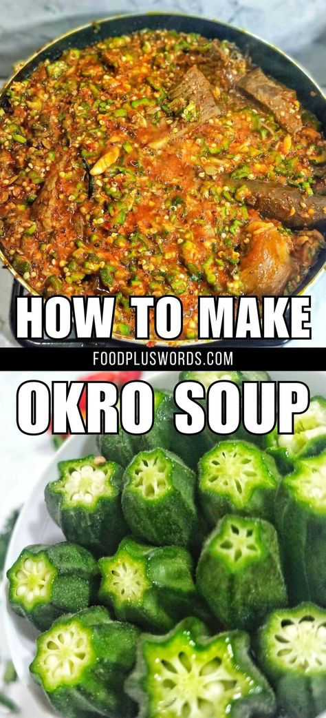 African Okra Stew Nigerian Food, Okra Stew African, Egusi Soup Nigerian Food, Nigerian Okra Soup, How To Make Okra, Nigerian Soup, Egusi Soup Recipes, Okro Soup, Okra Soup Recipe