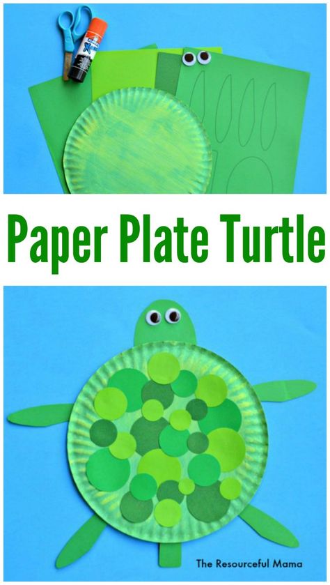 Paper plate turtle craft for kids Paper Plate Turtle, Turtle Craft, Babysitting Activities, Turtle Crafts, Paper Plate Crafts For Kids, Paper Plate Crafts, Daycare Crafts, Plate Crafts, Toddler Art