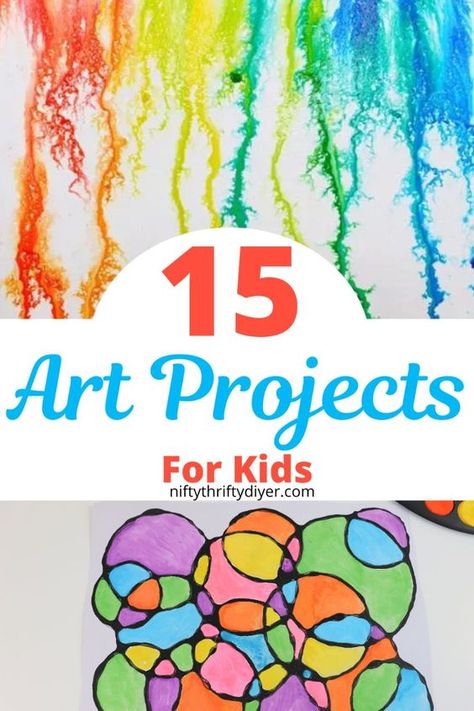 Art Projects for Kids- Discover 15 engaging and creative art projects for kids that will spark their imagination and boost their creativity. These easy and fun DIY activities are perfect for children of all ages and skill levels. From colorful balloon splatter painting projects to black glue abstract art, our list ensures endless artistic fun. These kid-friendly art activities are ideal for both home and classroom settings. Unleash your child's artistic potential with these amazing art projects for kids today! Second Grade Art Activities, Coolest Art Projects, Kindergarten Art Show Projects, Homeschool Art Projects Elementary, Simple Art Activities For Kids, Elementary Craft Projects, Kids Art Projects Elementary, Kinder Art Projects, Preschool Art Activities Easy