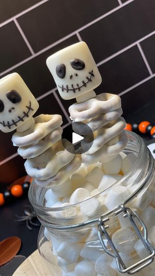 26K reactions · 4.3K shares | Marshmallow and Pretzel Skeletons
No Bones About It ☠️
These sweet little skeletons are very easy to assemble... Adorable Halloween treats for friend, neighbors, classmates. 
•chocolate (white and black)
• marshmallows (mini and 1 regular)
•pretzels 
#cavebakery #halloweentreats #halloweenideas #halloweenpretzels #halloween #spookyseason #spookytreats #spooky #treats #desserts #pretzels | Gorethy Davila | Andrew Gold · Spooky, Scary Skeletons Marshmallow Skeletons, Pretzel Skeletons, Skeleton Treats, Bone Pretzels Halloween, Halloween Pretzel Treats, Skeleton Pretzel Marshmallow, Pretzel Bones White Chocolate, Halloween Party Food Skelton, White Pretzels