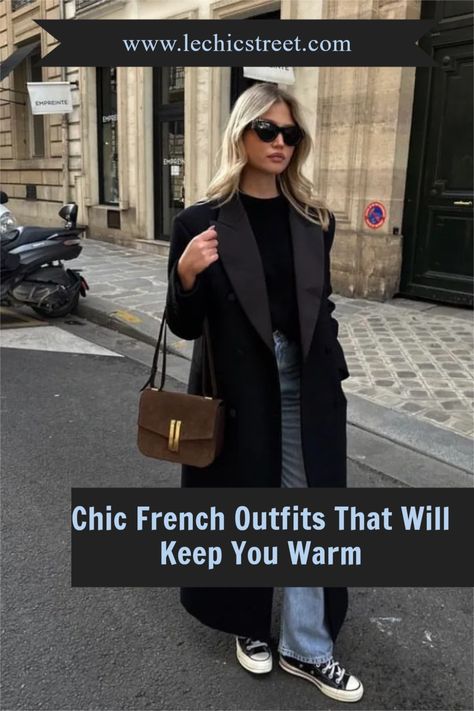 Chic French Outfits That Will Keep You Warm. Looking for parisian style that is parisian chic style for winter outfits. Find plenty of parisian aesthetic inspo for parisian winter outfits that are chic and will give you that parisian chic style. Parisian street style inspo for the winter fashion whether you are a parisian women or not. #parisianstyle #parisianwinteroutfits #winterfashion #parisianvibes Winter In Paris Aesthetic Outfit, Paris Fashion In November, Parisian Winter Aesthetic, Winter Parisian Style Street Look, Fall Chique Outfits, Edgy Parisian Outfits, French Girl Fall Style 2024, Parisian Chic Style Winter Classy, Parisian Fall Street Style