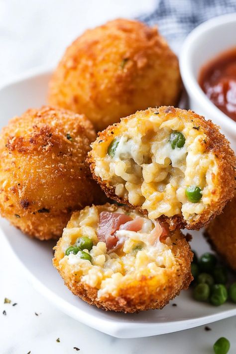 Arancini - Insanely Good Arancini Recipe Italian, Italian Arancini, Arancini Rice Balls, Arancini Recipe, Italian Appetizer, Foods Ideas, Savory Rice, Potter Quotes, Italian Appetizers