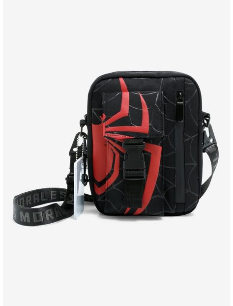 Marvel Spider-Man Miles Morales Black and Red Crossbody Bag - BoxLunch Exclusive Spiderman Bag, Spiderman Gifts, Secret Identity, Spider Man Miles, Spider Man Miles Morales, Miles Spiderman, Rubber Keychain, Red Spider, Miles Morales Spiderman