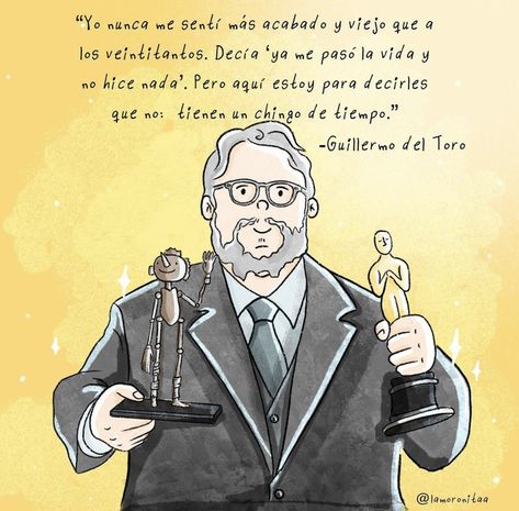 Frase Guillermo del Toro| ilustración Guillermo Del Torro, Guillermo Del Toro Art, Room Collage, Sophomore Year, Art Studio, Digital Art, Marvel, Art