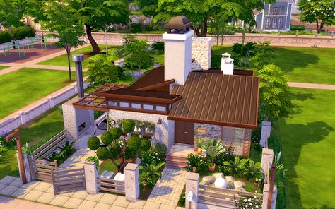 Sims 4 Houses Layout, Lotes The Sims 4, Contemporary Loft, Sims Builds, Sims 4 House Plans, Sims 4 House Building, Sims Ideas, Sims 4 House Design, Front Yard Design