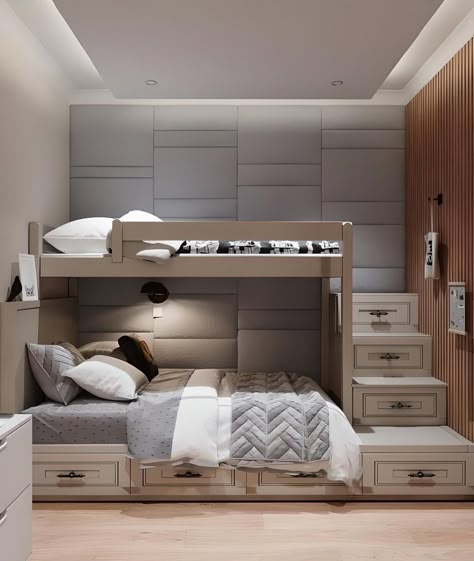 Kids Room Bed, Loft Style Bedroom, Diy Bunk Bed, Bunk Beds Built In, Kids Room Interior Design, New Houses, Bunk Bed Designs, Kids Bedroom Inspiration, Kids Bedroom Designs