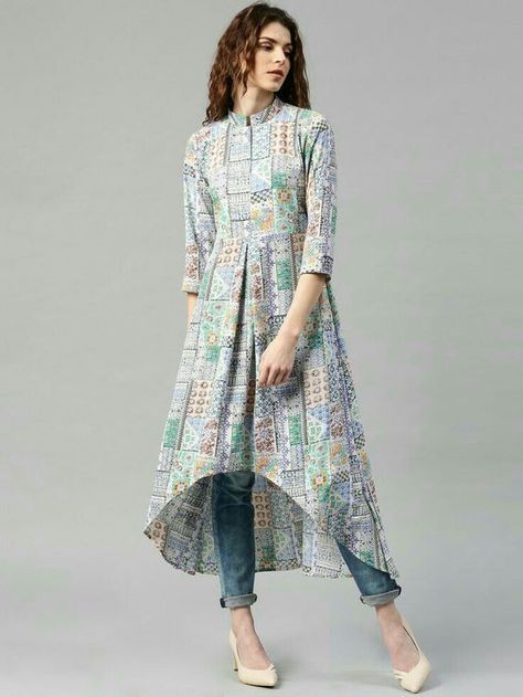 kurti 5 (scheduled via http://www.tailwindapp.com?utm_source=pinterest&utm_medium=twpin) डिजाइनर कपड़े, Boho Styl, Western Top, Casual Frocks, Simple Kurta Designs, Designer Kurti Patterns, Simple Kurti Designs, Kurti Patterns, Long Kurti Designs