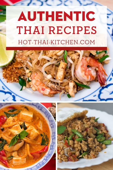 Authentic Thai Curry Recipes, Tie Food Recipes, Asian Recipes For Beginners, Thai Foods Authentic, Best Thai Recipes, Thailand Recipes Authentic, Asian Food Recipes Thailand, Thailand Cuisine Recipes, Healthy Authentic Asian Recipes