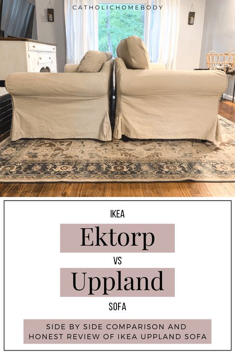 Ikea Slip Cover Sofa, Living Room With Slipcovered Sofa, Upland Sofa Ikea Ideas, Ikea Ektorp Sofa Living Rooms, Ikea Sofa Ektorp, Best Ikea Couch Living Rooms, Uppland Sectional Ikea, Sofa Ektorp Ikea, Ektorp Sofa Living Room Ideas